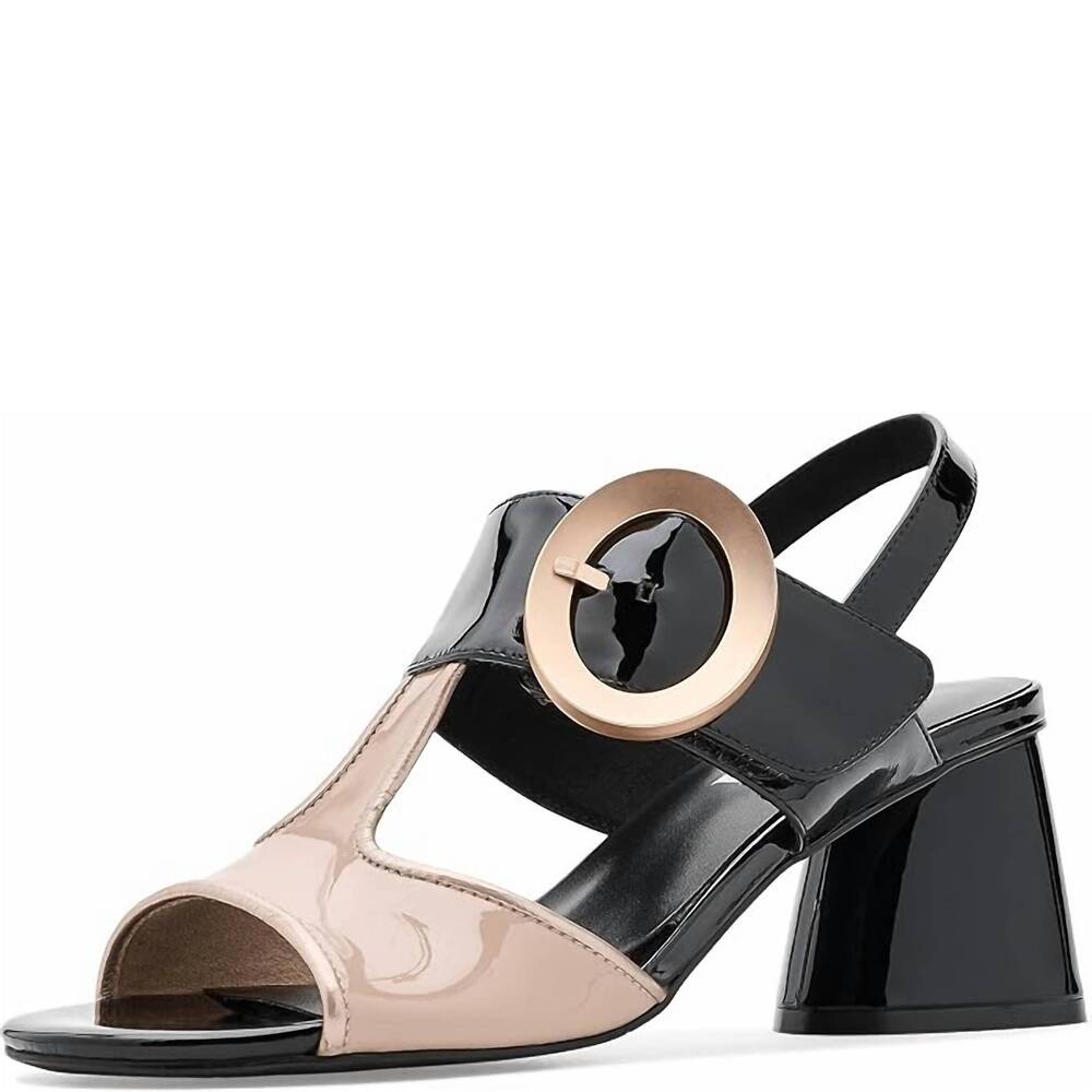 NEW VANELI women's valcia sandals in black patent